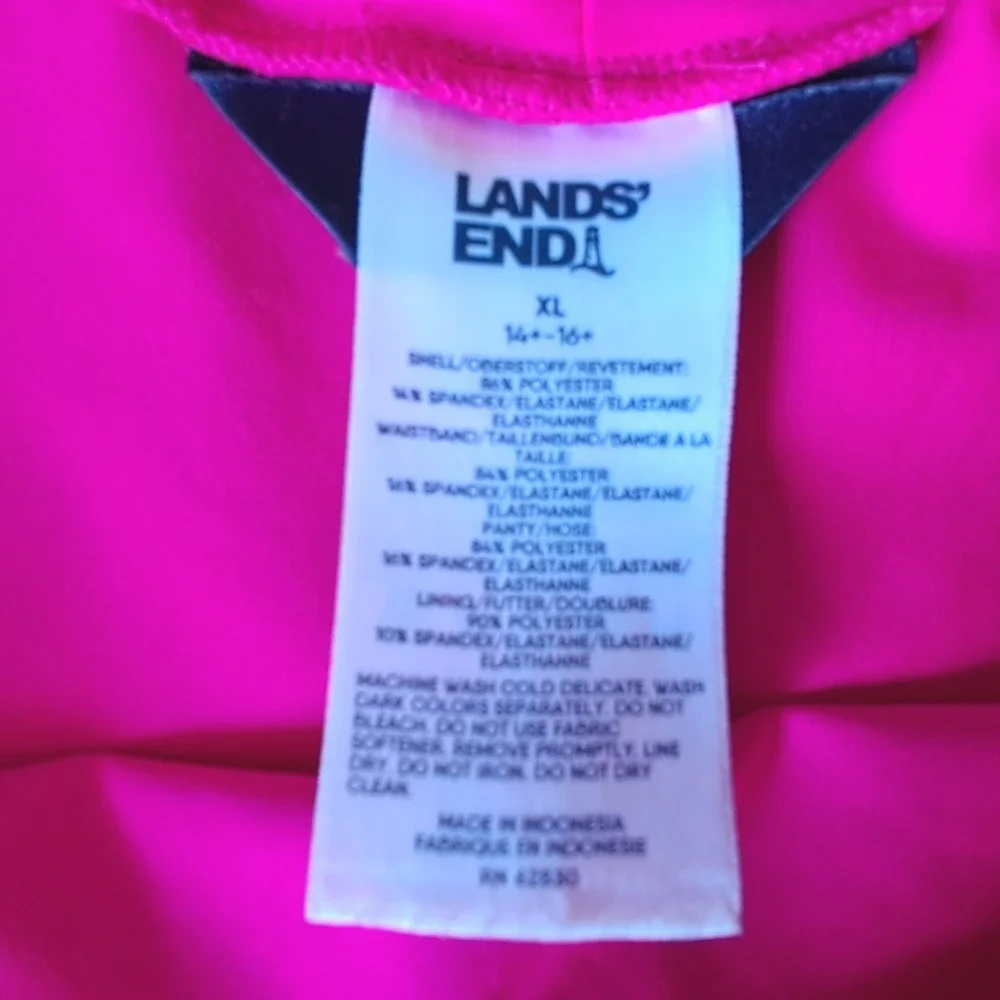 Lands End Hot Pink Athletic Shorts Women's XL Elastic Waist Pockets‎